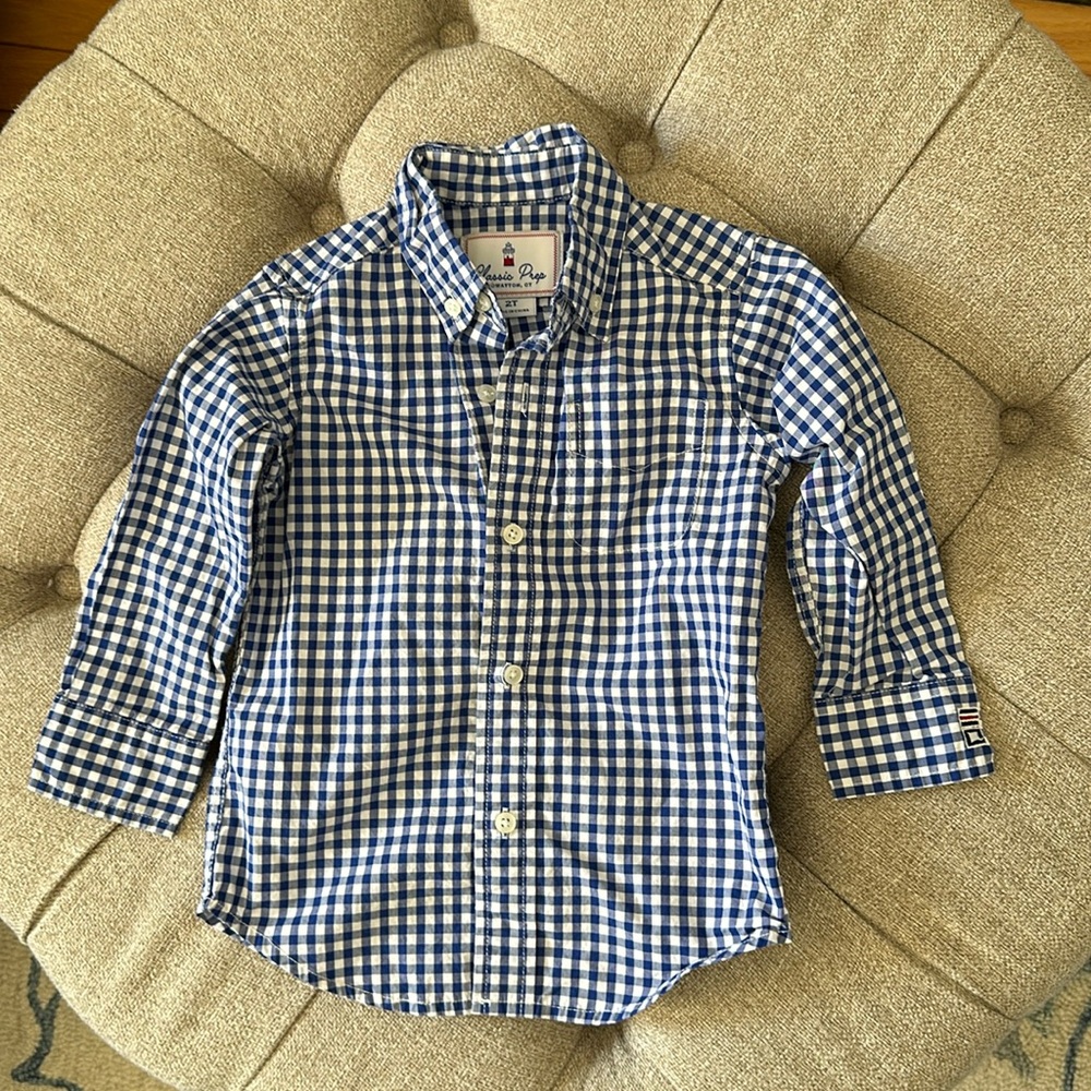 Classic Prep Gingham Button Down Shirt